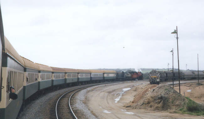 The Goomalling 100 years Centenary train enters into Avon Yard . �Photo by N Blinco